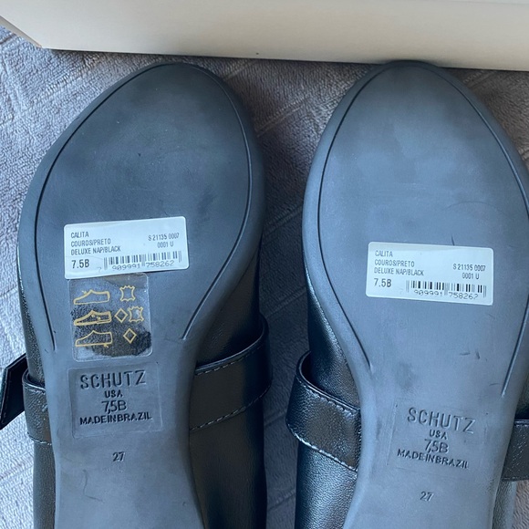 Schutz Calita Leather Mary Jane Ballerina Flats size 7.5 NEW IN BOX - Picture 5 of 7